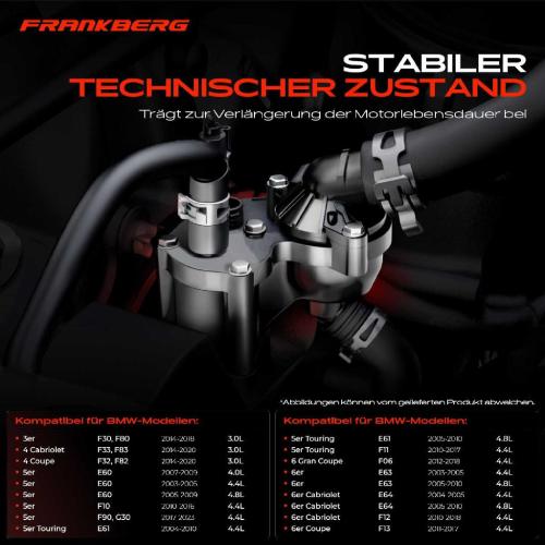 Frankberg 1x Thermostat Kühlmittel für BMW F30 F32 E60 F10 E61 E63 F07 Rolls-Royce RR1 Bj ab 2001 Bild Frankberg 1x Thermostat Kühlmittel für BMW F30 F32 E60 F10 E61 E63 F07 Rolls-Royce RR1 Bj ab 2001