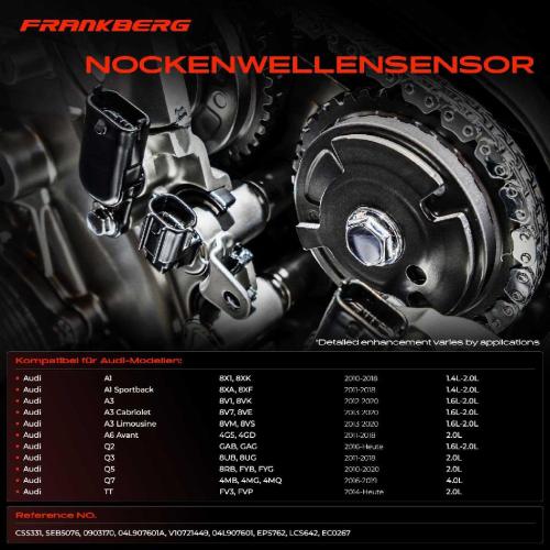 Frankberg 1x Nockenwellenposition Sensor für VW Golf Polo Passat Audi A1 A3 A4 A5 Q3 Q5 Seat Skoda Bild Frankberg 1x Nockenwellenposition Sensor für VW Golf Polo Passat Audi A1 A3 A4 A5 Q3 Q5 Seat Skoda