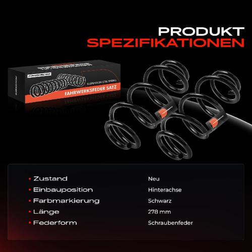 2x Fahrwerksfeder Hinterachse für Honda Jazz II GD GE2 GE3 1.2L 1.3L 2002-2008 Bild 2x Fahrwerksfeder Hinterachse für Honda Jazz II GD GE2 GE3 1.2L 1.3L 2002-2008