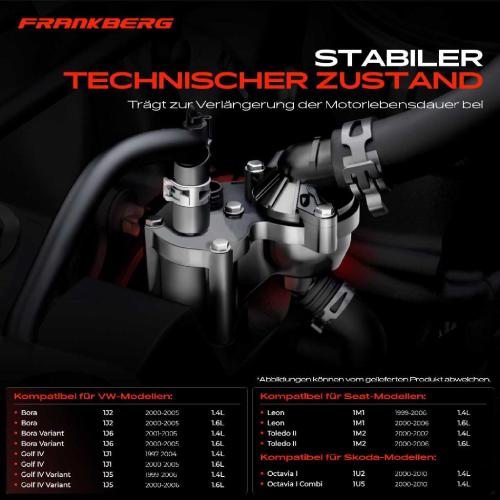 1x Thermostat Kühlmittel für VW Golf IV 1J1 Bora 1J6 Seat Leon Toledo II Octavia I Bild 1x Thermostat Kühlmittel für VW Golf IV 1J1 Bora 1J6 Seat Leon Toledo II Octavia I