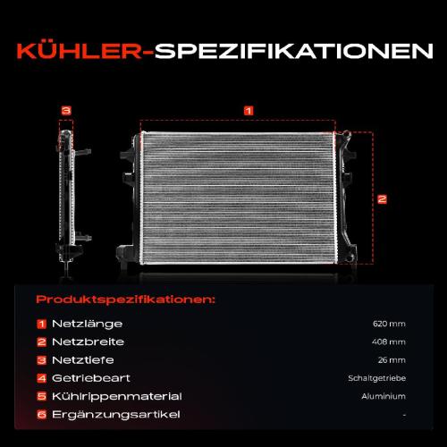 Frankberg 1x Kühler Wasserkühler Motorkühler für VW Golf Passat Tiguan Audi A3 8V Seat Leon Bild Frankberg 1x Kühler Wasserkühler Motorkühler für VW Golf Passat Tiguan Audi A3 8V Seat Leon