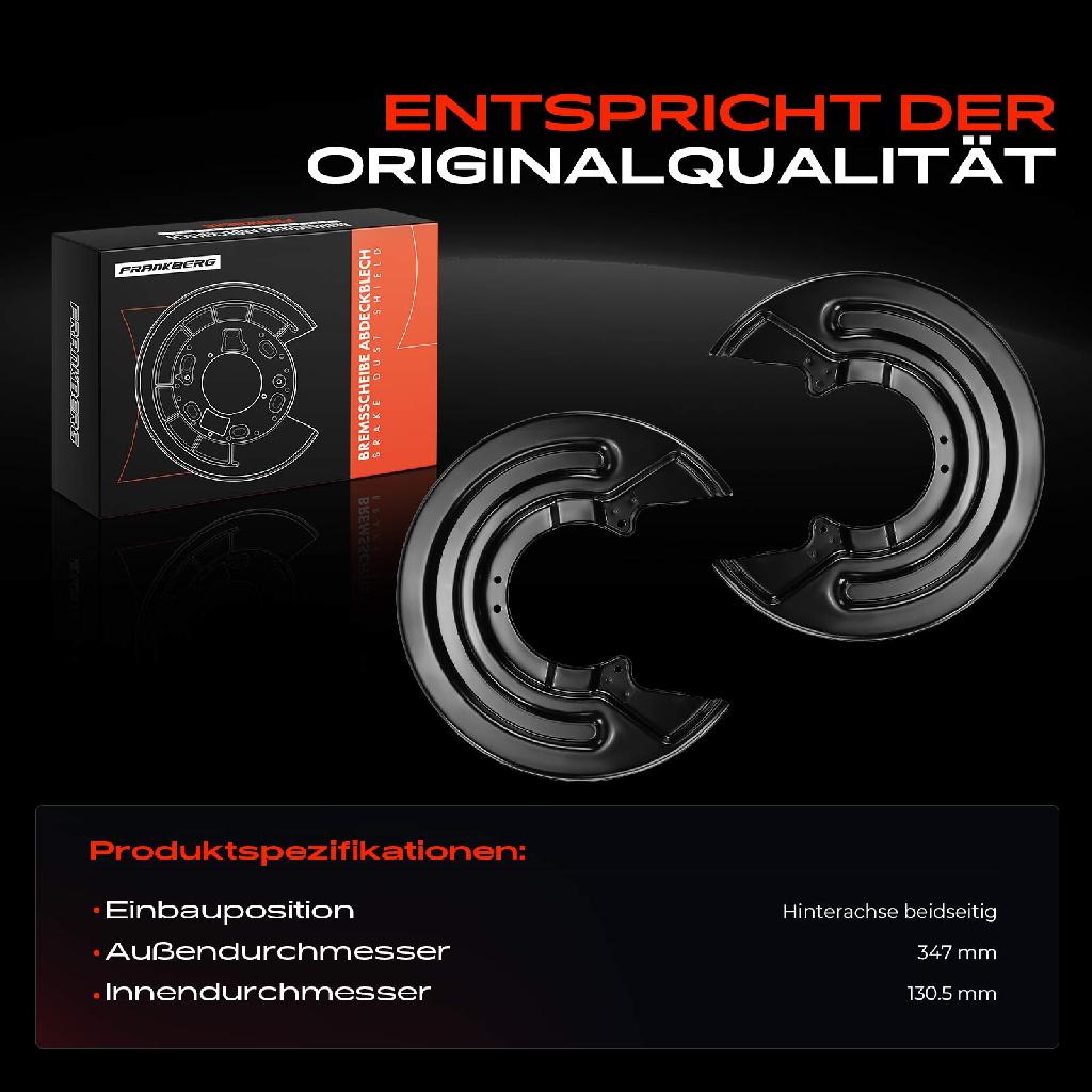 2x Ankerblech Bremsscheibe Hinterachse Beidseitig für VW Multivan 5 7EF 7EM T5 7EB 7EJ 7EA 7EH