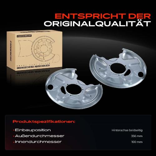 Frankberg 2x Ankerblech Bremsscheibe Hinterachse Beidseitig für Mercedes-Benz 124 Stufenheck W124 S124 W202 S202 A208 Bild Frankberg 2x Ankerblech Bremsscheibe Hinterachse Beidseitig für Mercedes-Benz 124 Stufenheck W124 S124 W202 S202 A208