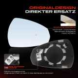 1x Spiegelglas Außenspiegel rechts für Audi A3 Cabriolet Limousine 8V1 8VK 2012-2020
