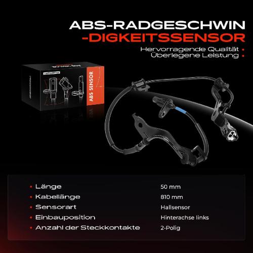 Frankberg 1x ABS Sensor Hinterachse links für KIA Sorento III UM 2.0L 2.2L 2.4L 3.3L 3.5L 2015-2020 Bild Frankberg 1x ABS Sensor Hinterachse links für KIA Sorento III UM 2.0L 2.2L 2.4L 3.3L 3.5L 2015-2020