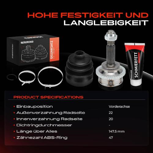 Frankberg 1x Antriebswelle Gelenksatz Vorderachse für Chevrolet Spark M300 1.0 1.2L 2005-2015 Bild Frankberg 1x Antriebswelle Gelenksatz Vorderachse für Chevrolet Spark M300 1.0 1.2L 2005-2015