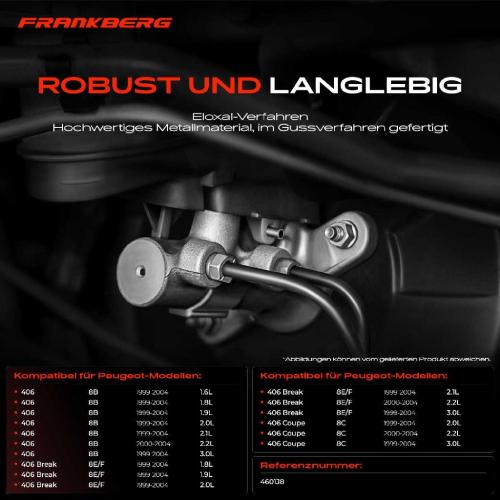 1x Hauptbremszylinder Bremszylinder für Peugeot 406 8B Break 8E/F Coupe 8C 1.6L-3.0L Bild 1x Hauptbremszylinder Bremszylinder für Peugeot 406 8B Break 8E/F Coupe 8C 1.6L-3.0L