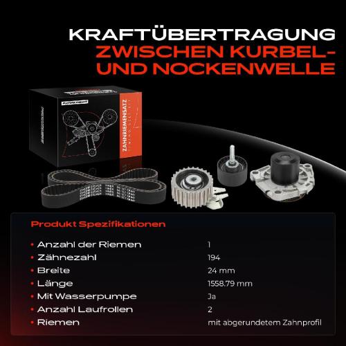 1x Zahnriemensatz Zahnriemen Wasserpumpe für Alfa Romeo Mito Fiat 500L Doblo Idea Bild 1x Zahnriemensatz Zahnriemen Wasserpumpe für Alfa Romeo Mito Fiat 500L Doblo Idea