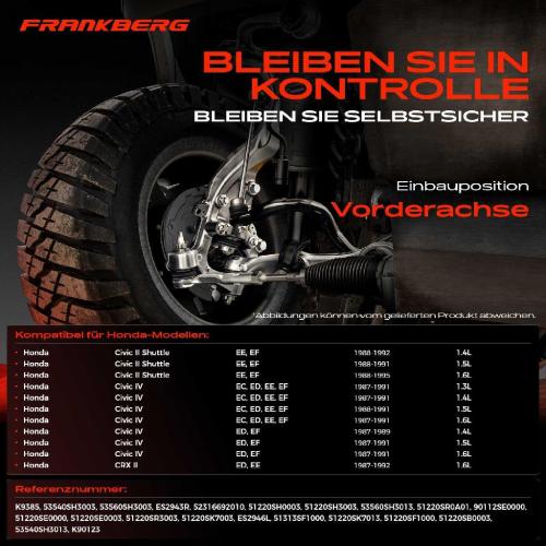 1x Querlenker Satz Vorderachse für Honda Civic II Shuttle IV Hatchback Stufenheck CRX 1987-1995 Bild 1x Querlenker Satz Vorderachse für Honda Civic II Shuttle IV Hatchback Stufenheck CRX 1987-1995