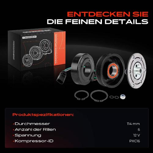 1x Magnetkupplung Klimakompressor für VW Jetta IV Sharan Beetle CC Seat Alhambra Bild 1x Magnetkupplung Klimakompressor für VW Jetta IV Sharan Beetle CC Seat Alhambra