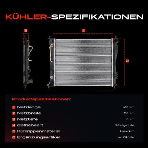 Frankberg 1x Kühler Wasserkühler Motorkühler für KIA Soul AM 1.6 CVVT 2009-2014 Bild Frankberg 1x Kühler Wasserkühler Motorkühler für KIA Soul AM 1.6 CVVT 2009-2014