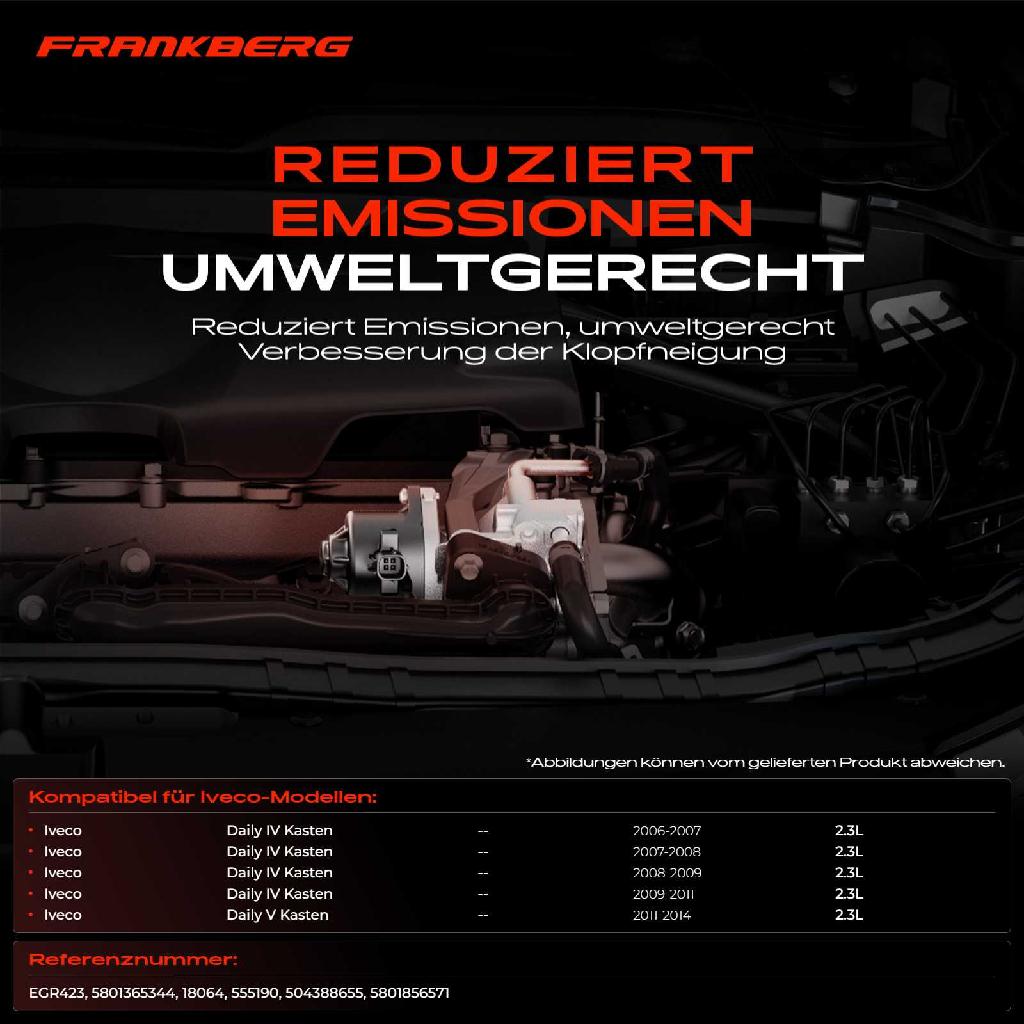 1x AGR-Ventil Abgasrückführungsventil für Iveco Daily IV Kasten Daily V Kasten 2.3L 2006-2014