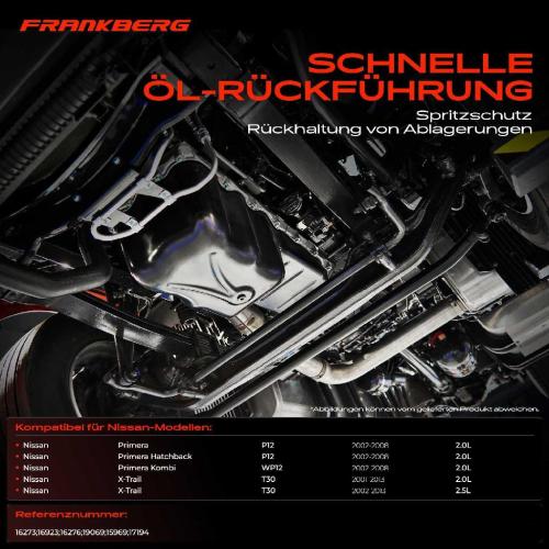 Frankberg 1x Ölwanne Motorölwanne für Nissan Primera P12 WP12 X-Trail T30 2.0L 2.5L 2001-2013 Bild Frankberg 1x Ölwanne Motorölwanne für Nissan Primera P12 WP12 X-Trail T30 2.0L 2.5L 2001-2013