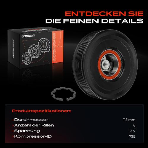 1x Magnetkupplung Klimakompressor für BMW E90 E91 E92 E81 E60 E61 E63 E64 E65 Z4 Bild 1x Magnetkupplung Klimakompressor für BMW E90 E91 E92 E81 E60 E61 E63 E64 E65 Z4