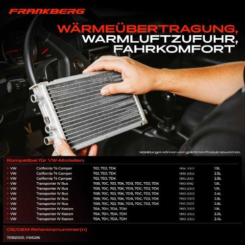1x Wärmetauscher Innenraumheizung für VW Transporter Bus T4 California T4 1.8L-2.8L Bild 1x Wärmetauscher Innenraumheizung für VW Transporter Bus T4 California T4 1.8L-2.8L