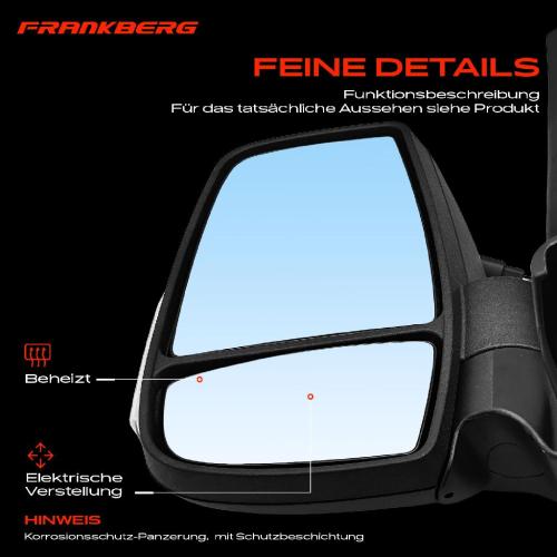 Frankberg 1x Außenspiegel Links für Ford Transit V363 Bus Transit Kasten FAD FBD FCD FDD Bild Frankberg 1x Außenspiegel Links für Ford Transit V363 Bus Transit Kasten FAD FBD FCD FDD