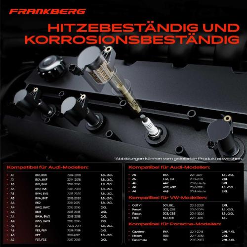 Frankberg 4x Z ndmodul Z ndspule f r VW Golf VII Jetta IV Polo Scirocco Passat Alltrack Variant Tiguan Allspace T-ROC Bild Frankberg 4x Z ndmodul Z ndspule f r VW Golf VII Jetta IV Polo Scirocco Passat Alltrack Variant Tiguan Allspace T-ROC