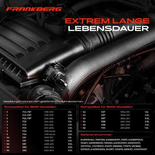 Frankberg 1x Druckschalter Drucksensor Klimaanlage für BMW 3er E90 F30 F80 1er E81 E87 F20 Bild Frankberg 1x Druckschalter Drucksensor Klimaanlage für BMW 3er E90 F30 F80 1er E81 E87 F20