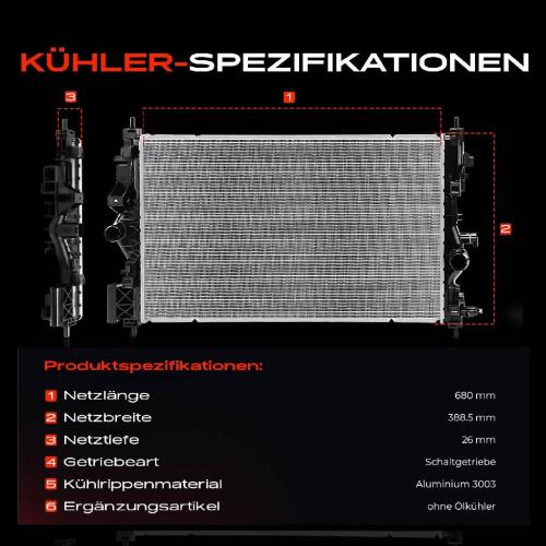 Frankberg 1x Kühler Wasserkühler Motorkühler für Chevrolet Cruze Opel Astra J Bild Frankberg 1x Kühler Wasserkühler Motorkühler für Chevrolet Cruze Opel Astra J