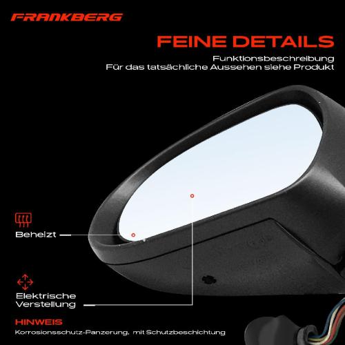 Frankberg 1x Außenspiegel Links für Peugeot 308 I 308 SW I 4A 4C 4E 4H 1.4L 1.6L 2.0L 2007-2014 Bild Frankberg 1x Außenspiegel Links für Peugeot 308 I 308 SW I 4A 4C 4E 4H 1.4L 1.6L 2.0L 2007-2014