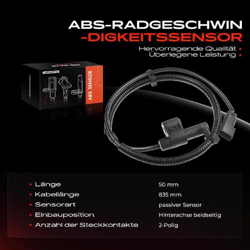 Frankberg 1x ABS Sensor Hinterachse beidseitig für Ford Mondeo I Turnier 1.6L 1.8L 2.0L 2.5L 1993-1996 Bild Frankberg 1x ABS Sensor Hinterachse beidseitig für Ford Mondeo I Turnier 1.6L 1.8L 2.0L 2.5L 1993-1996
