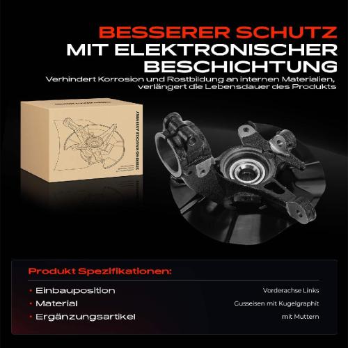 1x Achsschenkel Radlagergehäuse Komplett Vorderachse Links für Honda Civic X Schrägheck FC FK Bild 1x Achsschenkel Radlagergehäuse Komplett Vorderachse Links für Honda Civic X Schrägheck FC FK