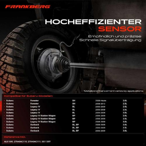 Frankberg 1x ABS Sensor Vorderachse links für Subaru Forester Impreza Schrägheck Stufenheck Legacy IV Bild Frankberg 1x ABS Sensor Vorderachse links für Subaru Forester Impreza Schrägheck Stufenheck Legacy IV