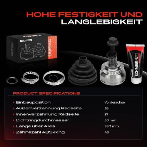 1x Antriebswelle Gelenksatz Vorderachse für VW Sharan 7M Ford Galaxy WGR Seat Alhambra Bild 1x Antriebswelle Gelenksatz Vorderachse für VW Sharan 7M Ford Galaxy WGR Seat Alhambra