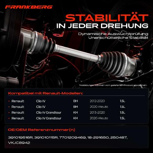 1x Antriebswelle Vorderachse Links für Renault Clio IV BH KH 1.5L Bj ab 2012 Bild 1x Antriebswelle Vorderachse Links für Renault Clio IV BH KH 1.5L Bj ab 2012