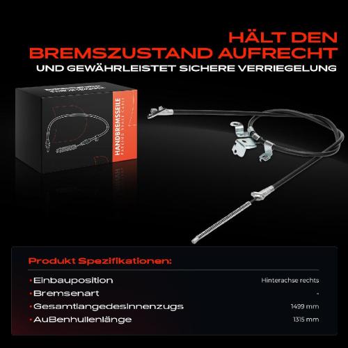 1x Seilzug Feststellbremse Hinterachse rechts für Toyota Yaris NCP1 NLP1 SCP1 1.0L-1.5L Bild 1x Seilzug Feststellbremse Hinterachse rechts für Toyota Yaris NCP1 NLP1 SCP1 1.0L-1.5L