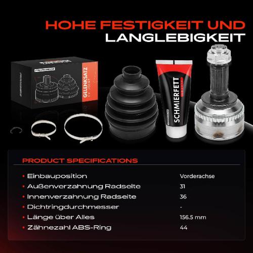 Frankberg 1x Antriebswelle Gelenksatz Vorderachse für Mazda CX-7 ER AWD Bj Bj ab 2006 Bild Frankberg 1x Antriebswelle Gelenksatz Vorderachse für Mazda CX-7 ER AWD Bj Bj ab 2006