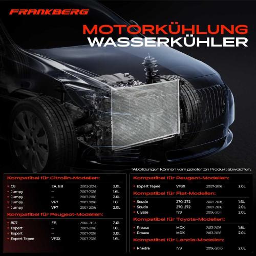 Frankberg 1x Kühler Wasserkühler Motorkühler für Citroën Fiat Toyota Peugeot Bild Frankberg 1x Kühler Wasserkühler Motorkühler für Citroën Fiat Toyota Peugeot