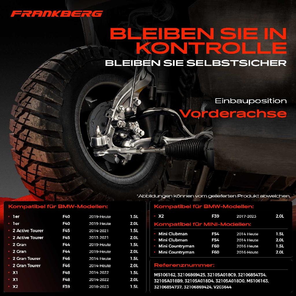 2x Spurstangenkopf Vorderachse für BMW 1er F40 2 Active Tourer F45 2 Active Tourer Van 2 Gran Coupe F44