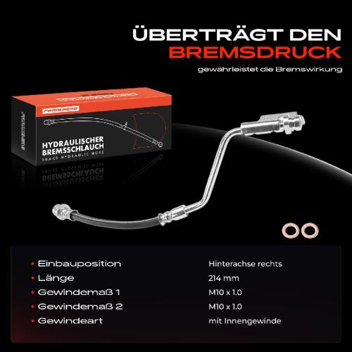 Frankberg 1x Bremsschlauch Bremsschläuche Hinterachse Rechts für KIA Cerato II Stufenheck TD LD 2006-2014 Bild Frankberg 1x Bremsschlauch Bremsschläuche Hinterachse Rechts für KIA Cerato II Stufenheck TD LD 2006-2014