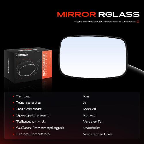 1x Spiegelglas Außenspiegel links für Ford Escort VII Turnier Stufenheck 1995-2000 Bild 1x Spiegelglas Außenspiegel links für Ford Escort VII Turnier Stufenheck 1995-2000
