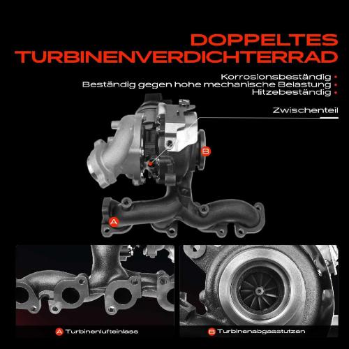 Frankberg 1x Turbolader Abgaskrümmer Einheit für VW Beetle Cabriolet Golf VI VI Variant Jetta III IV Bild Frankberg 1x Turbolader Abgaskrümmer Einheit für VW Beetle Cabriolet Golf VI VI Variant Jetta III IV