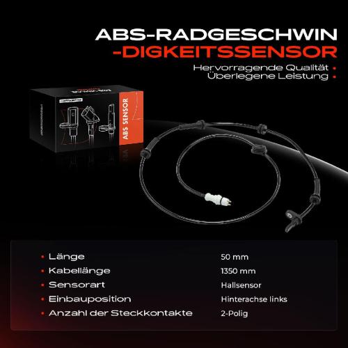 1x ABS Sensor Hinterachse links für Lancia Lybra 839 Lybra SW 1.6L 1.8L 1.9L 2.0L 2.4L 1999-2002 Bild 1x ABS Sensor Hinterachse links für Lancia Lybra 839 Lybra SW 1.6L 1.8L 1.9L 2.0L 2.4L 1999-2002