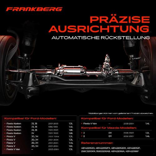 Frankberg 1x Lenkgetriebe Servolenkgetriebe für Ford Fiesta J3 JV Fiesta V JD JH Mazda 2 DY Bild Frankberg 1x Lenkgetriebe Servolenkgetriebe für Ford Fiesta J3 JV Fiesta V JD JH Mazda 2 DY