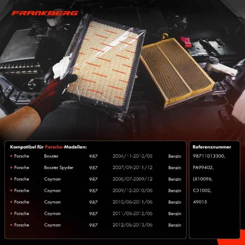 2x Luftfilter Filtereinsatz für Porsche Cayman Boxster 987 2.7-3.4 2004-2013 Bild 2x Luftfilter Filtereinsatz für Porsche Cayman Boxster 987 2.7-3.4 2004-2013
