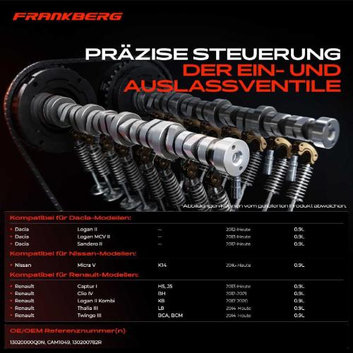 1x Nockenwelle für Dacia Sandero 2 Logan 2 Renault Clio 4 Twingo 3 Nissan Micra 5 Bild 1x Nockenwelle für Dacia Sandero 2 Logan 2 Renault Clio 4 Twingo 3 Nissan Micra 5