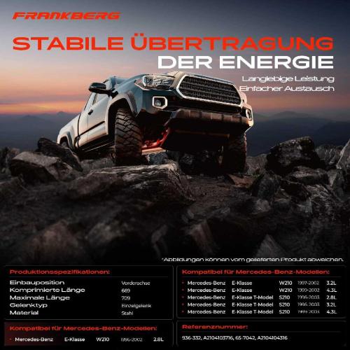 Frankberg 1x Kardanwelle Gelenkwelle Vorderachse für Mercedes-Benz E-Klasse W210 E-Klasse T-Model S210 1996-2003 Bild Frankberg 1x Kardanwelle Gelenkwelle Vorderachse für Mercedes-Benz E-Klasse W210 E-Klasse T-Model S210 1996-2003