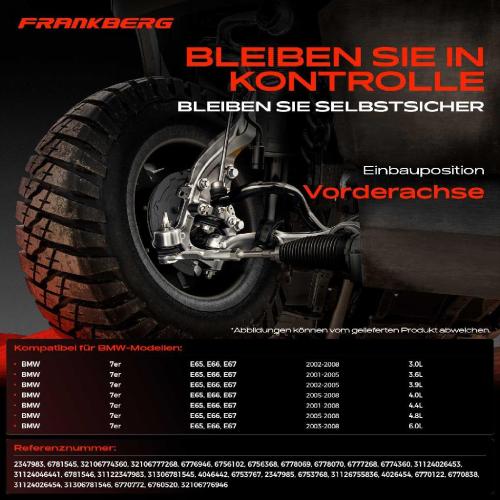 1x Querlenker Satz Vorderachse für BMW 7er E65 E66 E67 3.0L 3.6L 3.9L 4.0L 4.4L 4.8L 6.0L 2001-2008 Bild 1x Querlenker Satz Vorderachse für BMW 7er E65 E66 E67 3.0L 3.6L 3.9L 4.0L 4.4L 4.8L 6.0L 2001-2008