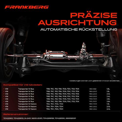 Frankberg 1x Lenkgetriebe Servolenkgetriebe für VW Transporter T4 IV Bus Kasten Pritsche 70 Bild Frankberg 1x Lenkgetriebe Servolenkgetriebe für VW Transporter T4 IV Bus Kasten Pritsche 70