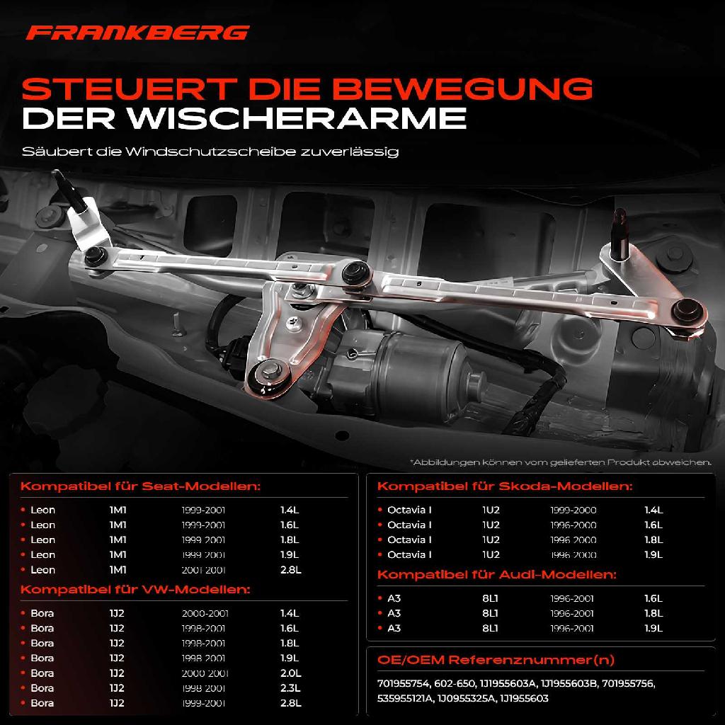 1x Wischergestänge Vorne für VW Golf IV Audi A3 Seat Leon Skoda