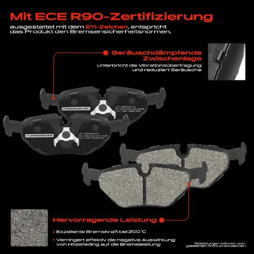 4x Bremsbeläge Hinterachse für BMW 3er Cabriolet E30 E36 E30 E36 E34 E32 E36 1985-2003 Bild 4x Bremsbeläge Hinterachse für BMW 3er Cabriolet E30 E36 E30 E36 E34 E32 E36 1985-2003