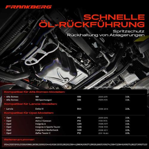 Frankberg 1x Ölwanne Motorölwanne für Opel Astra J Zafira C Alfa Romeo 159 Lancia Delta 3 III 2.0L Bild Frankberg 1x Ölwanne Motorölwanne für Opel Astra J Zafira C Alfa Romeo 159 Lancia Delta 3 III 2.0L