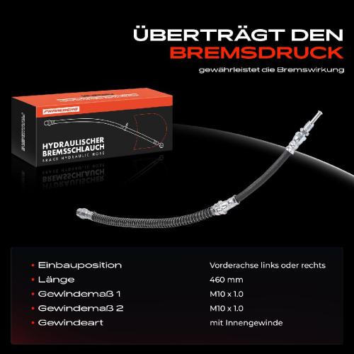 1x Bremsschlauch Bremsschläuche Vorderachse Links oder Rechts für Porsche Panamera 970 4.8L 2009-2016 Bild 1x Bremsschlauch Bremsschläuche Vorderachse Links oder Rechts für Porsche Panamera 970 4.8L 2009-2016