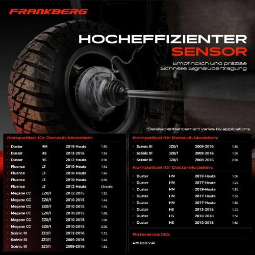 Frankberg 2x ABS Sensor Vorderachse beidseitig f r Dacia Duster Kasten Renault Fluence Grand Sc nic III Megane CC Combi Bild Frankberg 2x ABS Sensor Vorderachse beidseitig f r Dacia Duster Kasten Renault Fluence Grand Sc nic III Megane CC Combi
