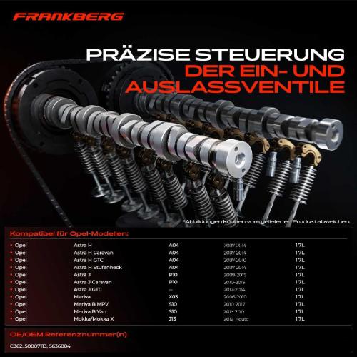 Frankberg 1x Nockenwelle für Opel Astra H L48 Corsa D S07 Zafira B A05 Bild Frankberg 1x Nockenwelle für Opel Astra H L48 Corsa D S07 Zafira B A05