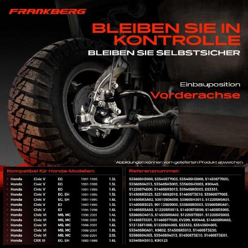 1x Querlenker Satz Vorderachse für Honda Civic V Coupe Hatchback Stufenheck VI Aerodeck CRX III Bild 1x Querlenker Satz Vorderachse für Honda Civic V Coupe Hatchback Stufenheck VI Aerodeck CRX III